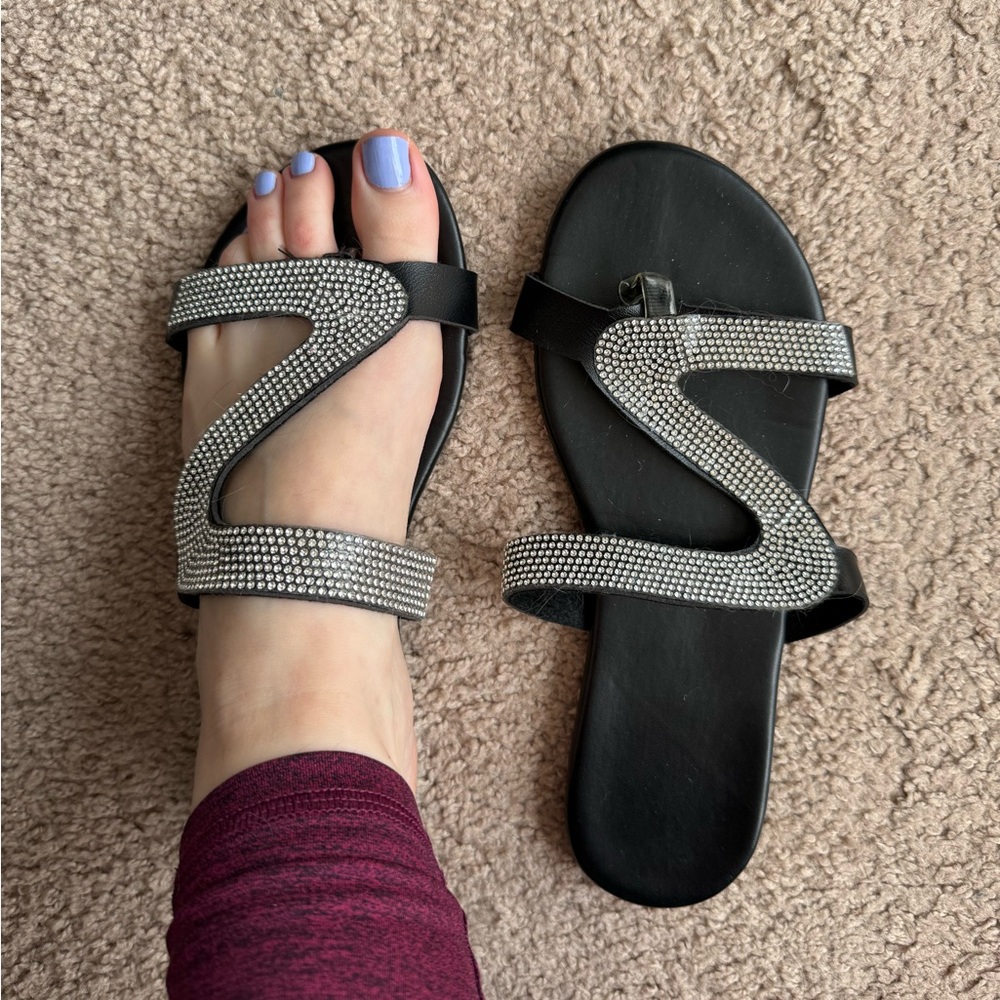 S Curve Rhinestone Sandals